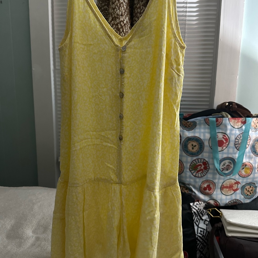 Wild Fable Yellow Button-Front Mini Romper